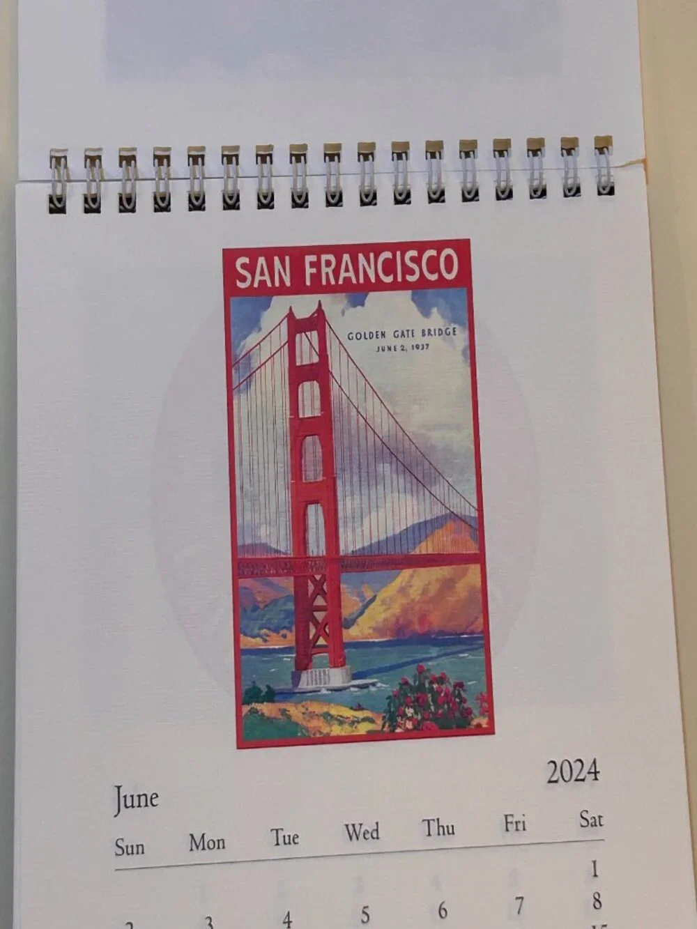 California-Themed Art Desk Calendar 2024